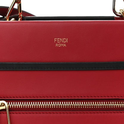 Fendi Vitello Century Opaco F is Fendi Bi-Color Small Runaway Satchel Fragola Black 9 of 11
