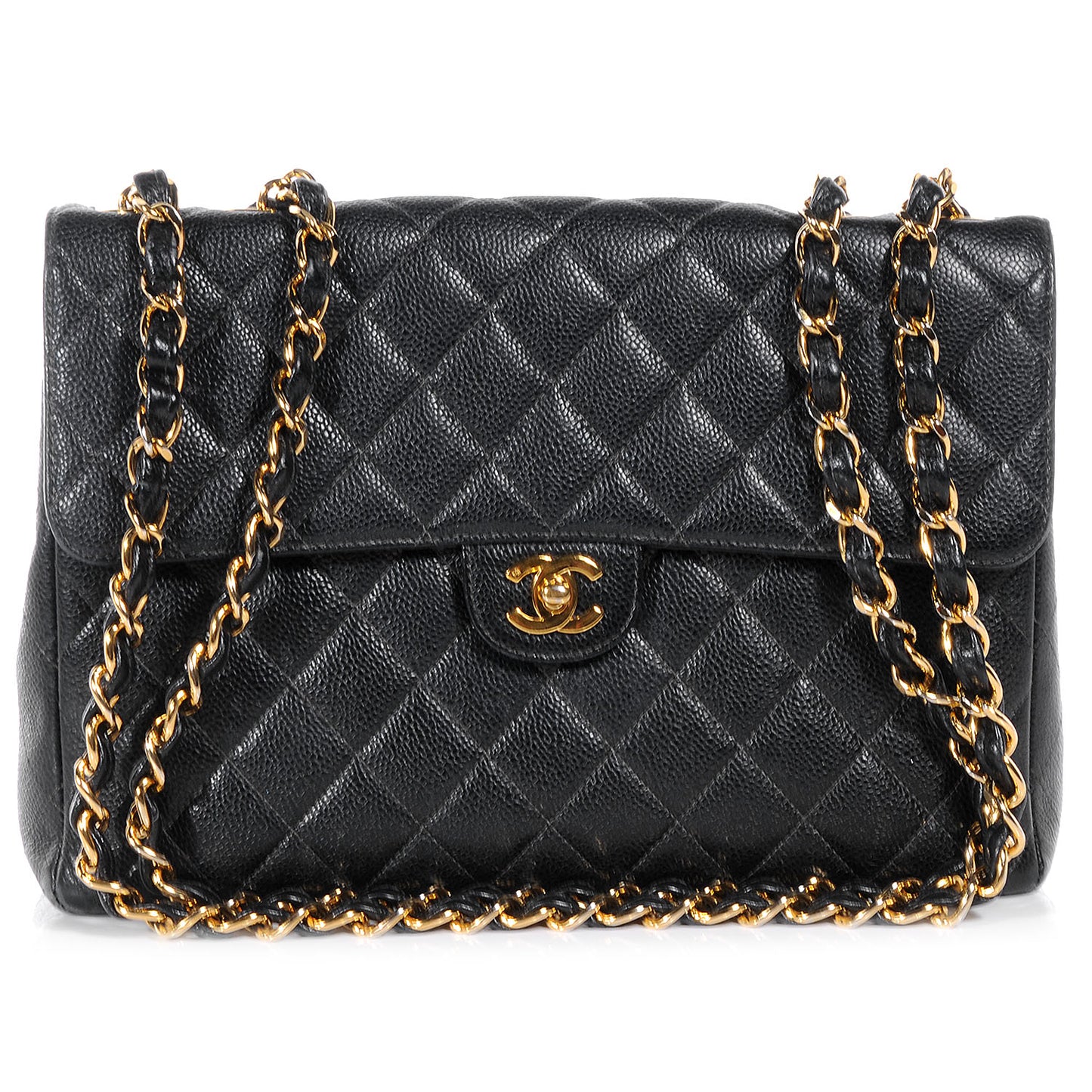 Caviar Jumbo Single Flap Black