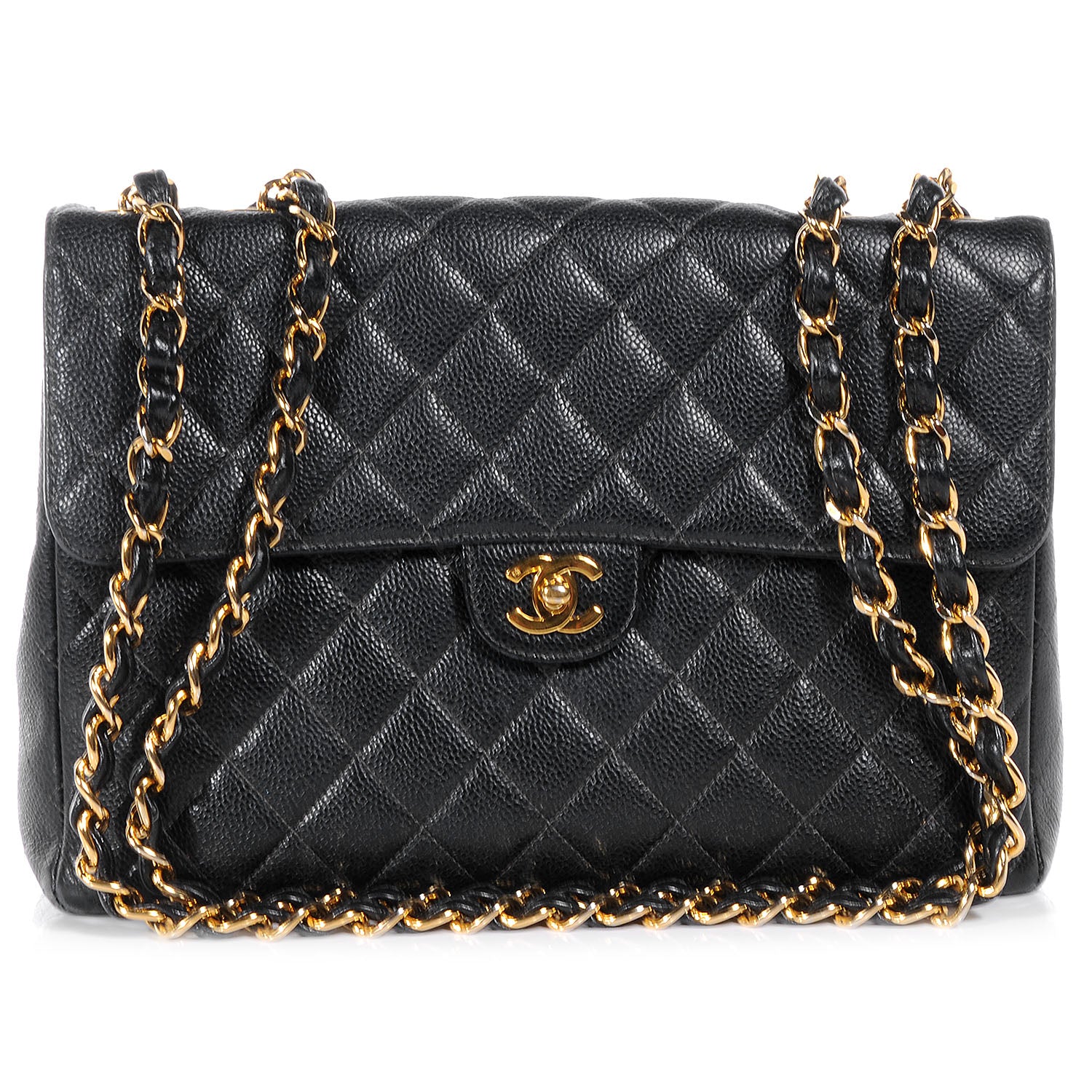 Chanel Caviar Jumbo Single Flap Black 1 of 9