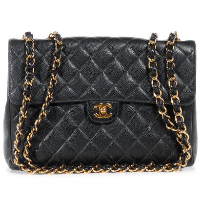 Chanel Caviar Jumbo Single Flap Black 1 of 9