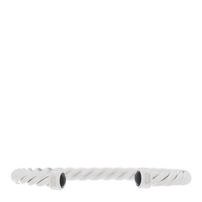 David Yurman Sterling Silver Onyx 6mm Cable Classic Cuff Bracelet 1 of 4