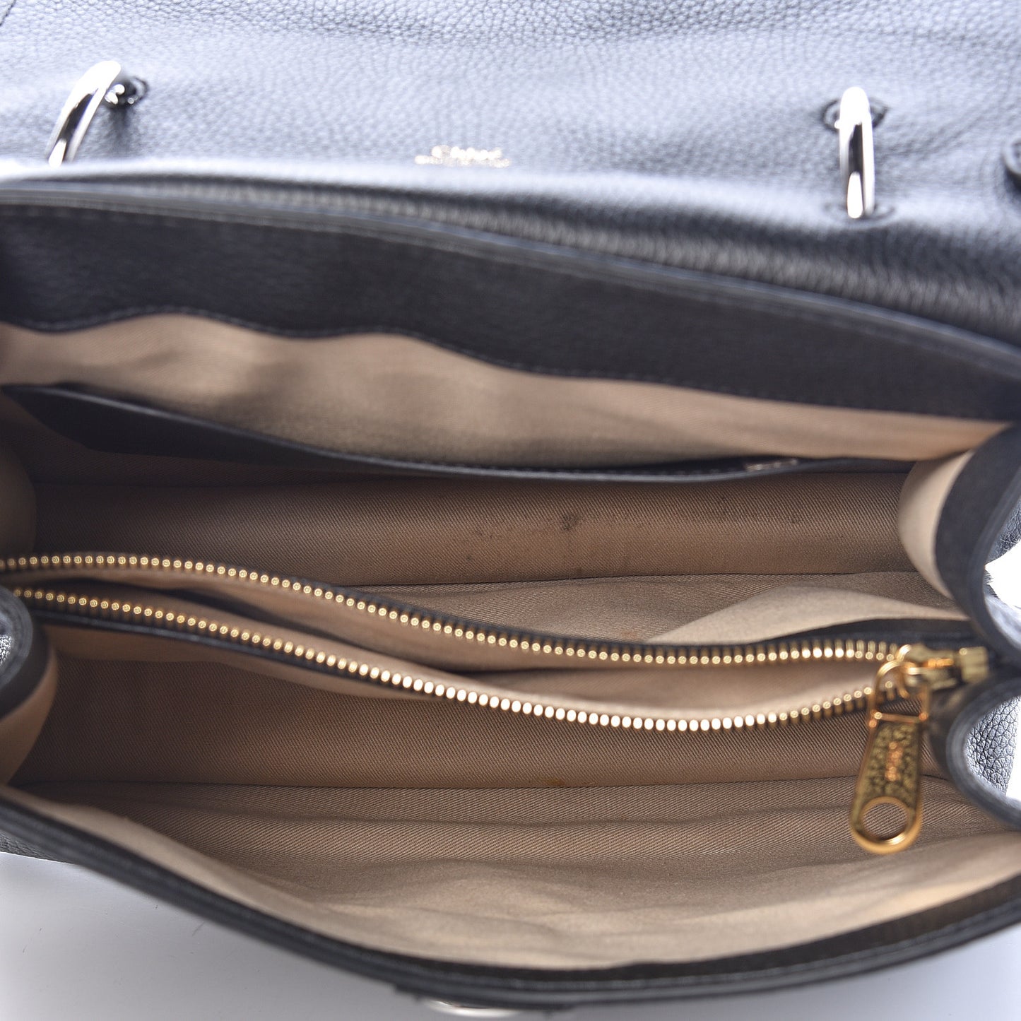 Grained Calfskin Medium Aby Day Shoulder Bag Black