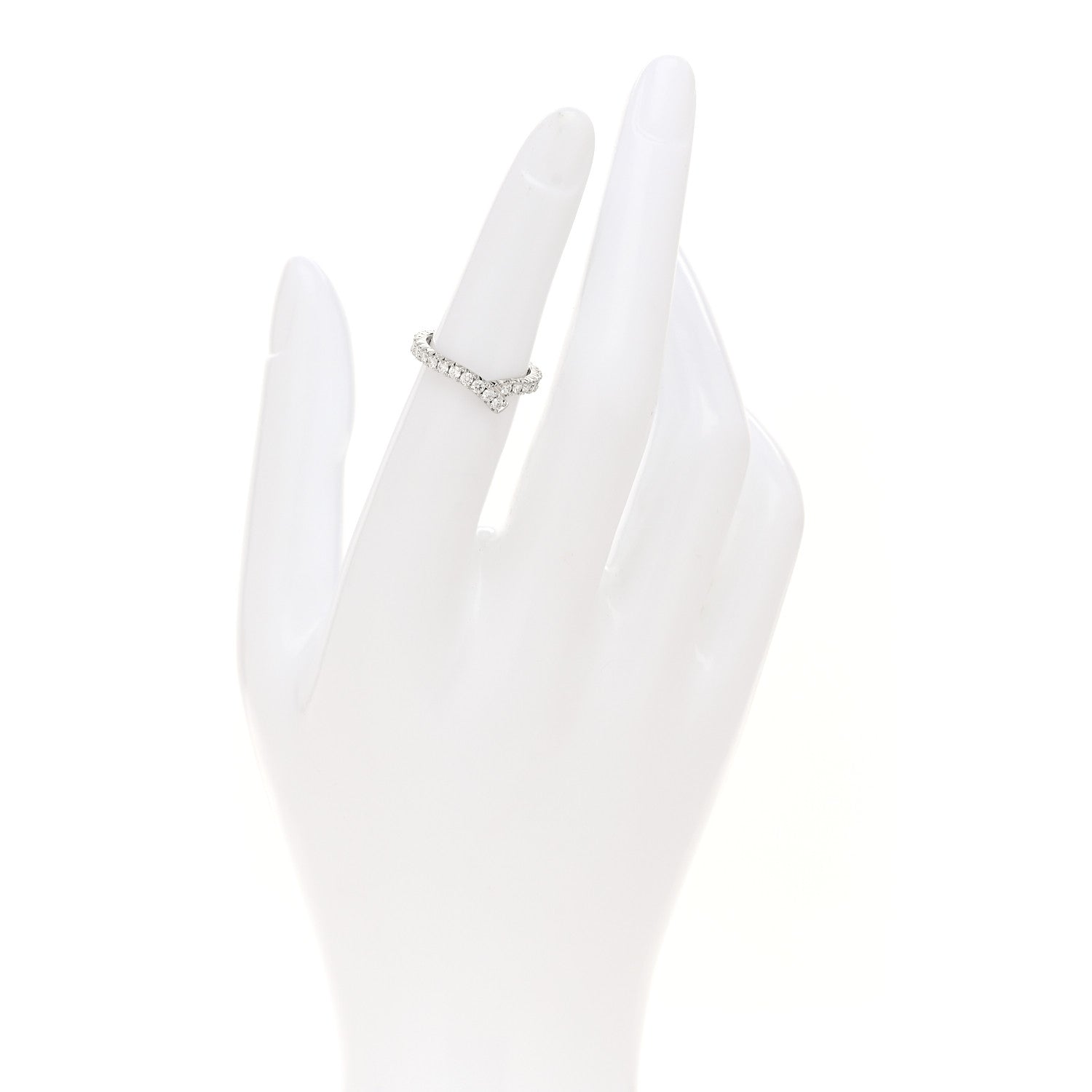 Harry Winston Platinum Diamond Ribbon Wedding Band Ring 49 4.75 2 of 5