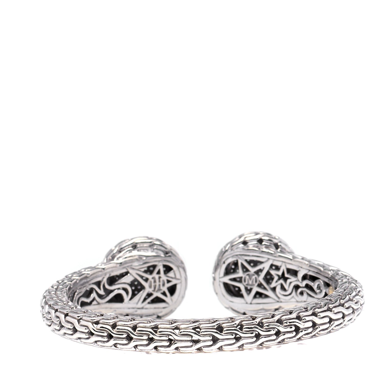 John Hardy Sterling Silver Diamond Classic Chain Kick Cuff Bracelet 3 of 6