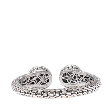John Hardy Sterling Silver Diamond Classic Chain Kick Cuff Bracelet 3 of 6