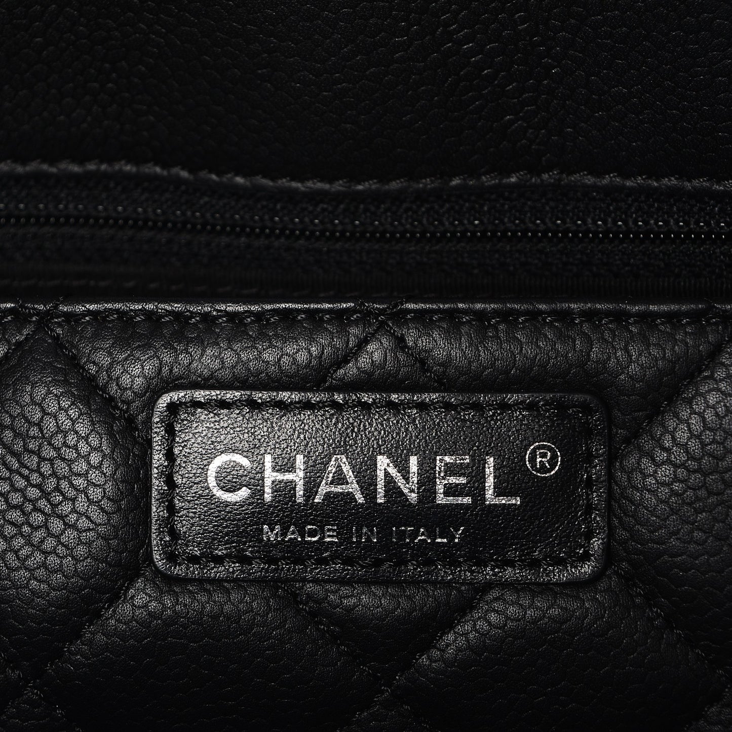 Caviar Quilted Large CC Box Shopping Tote Black