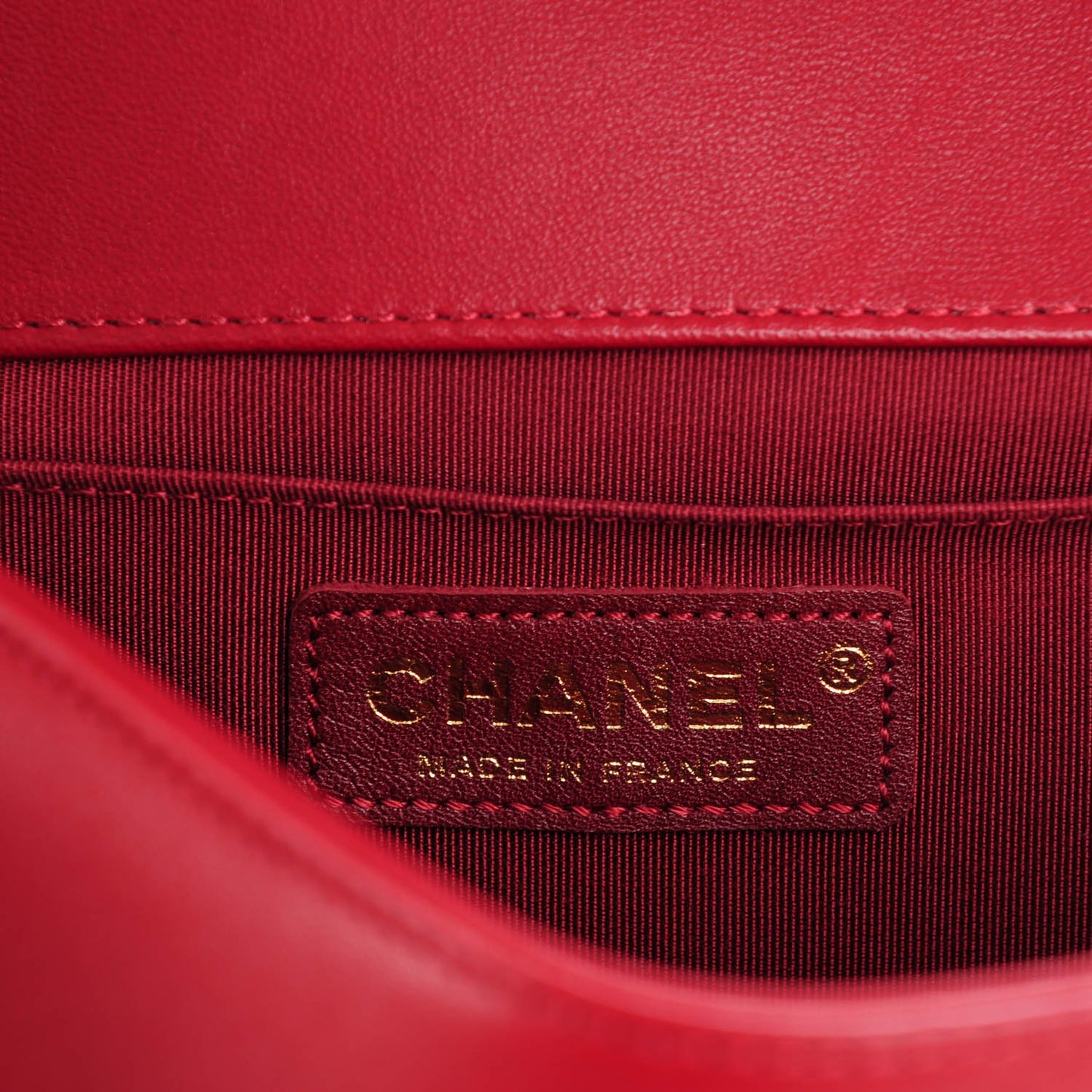 Lambskin Quilted Medium Boy Flap Red