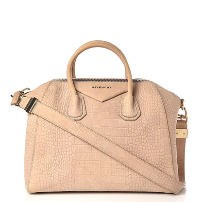 Givenchy Nubuck Crocodile Embossed Medium Antigona Beige 1 of 8