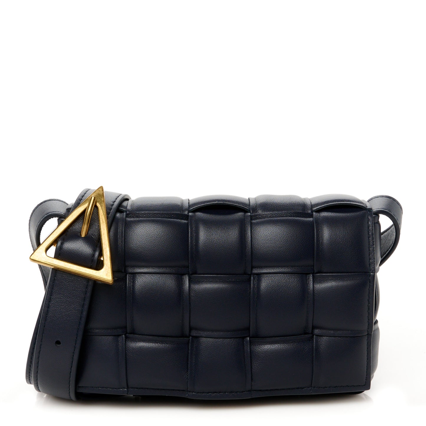 Nappa Maxi Intreccio Small Padded Cassette Crossbody Bag Deep Blue