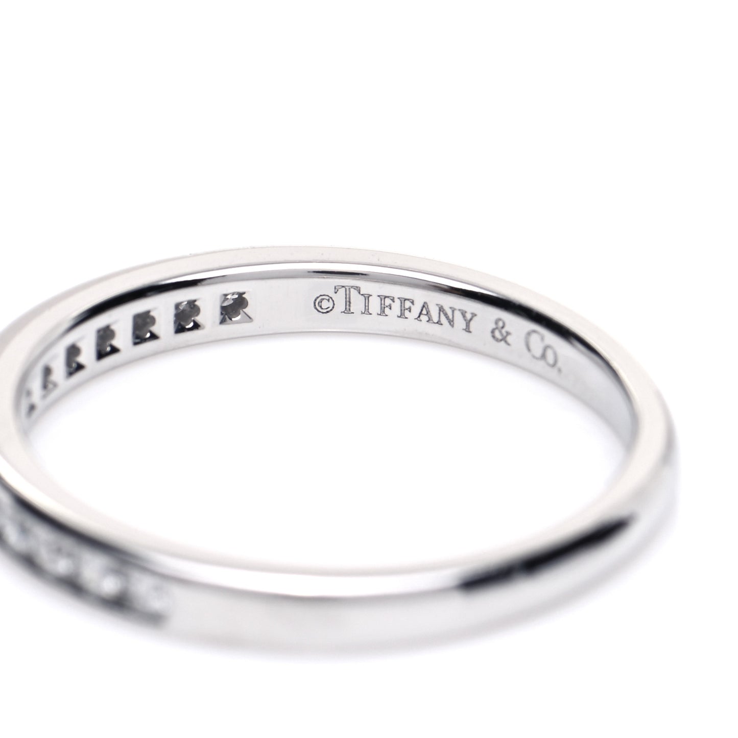 Platinum Diamond Half Circle Wedding Band Ring 49 5