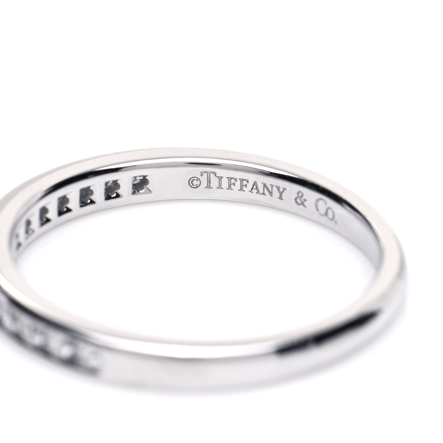 Tiffany Platinum Diamond Half Circle Wedding Band Ring 49 5 5 of 5