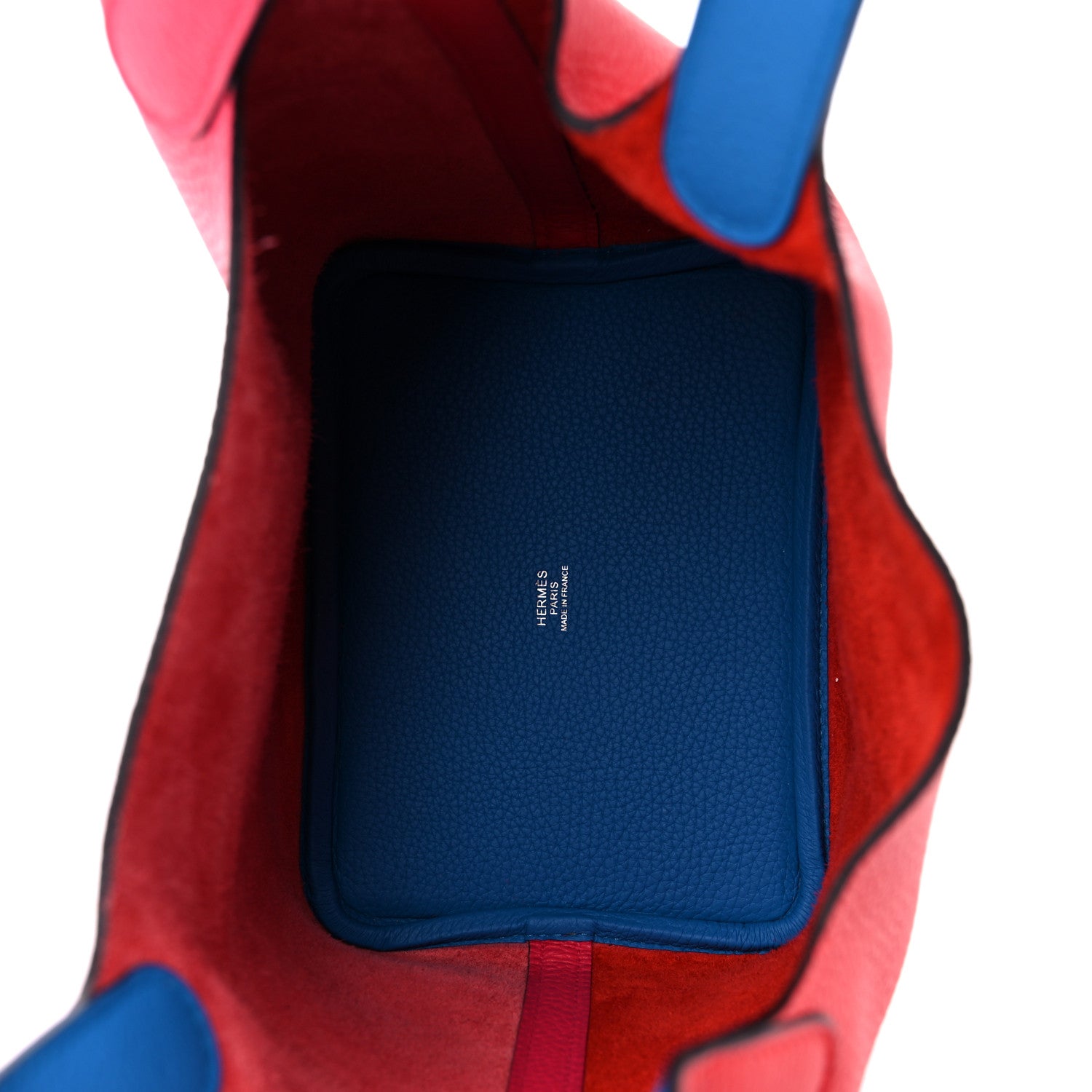 Hermes Taurillon Clemence Tri-Color Picotin Lock 18 PM Rouge Coeur Rose Extreme Bleu Zanzibar 5 of 10