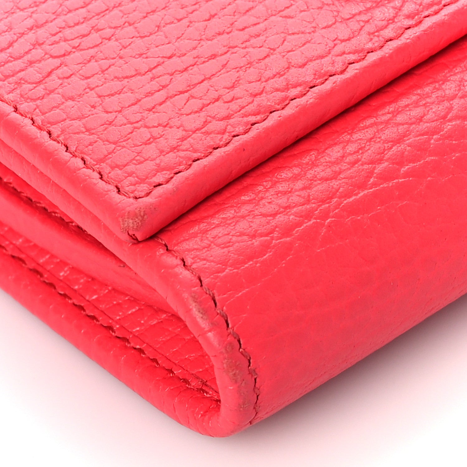 Gucci Dollar Calfskin Enamel Monochrome Medium GG Marmont Wallet Runway Coral 8 of 11