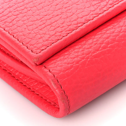 Gucci Dollar Calfskin Enamel Monochrome Medium GG Marmont Wallet Runway Coral 8 of 11