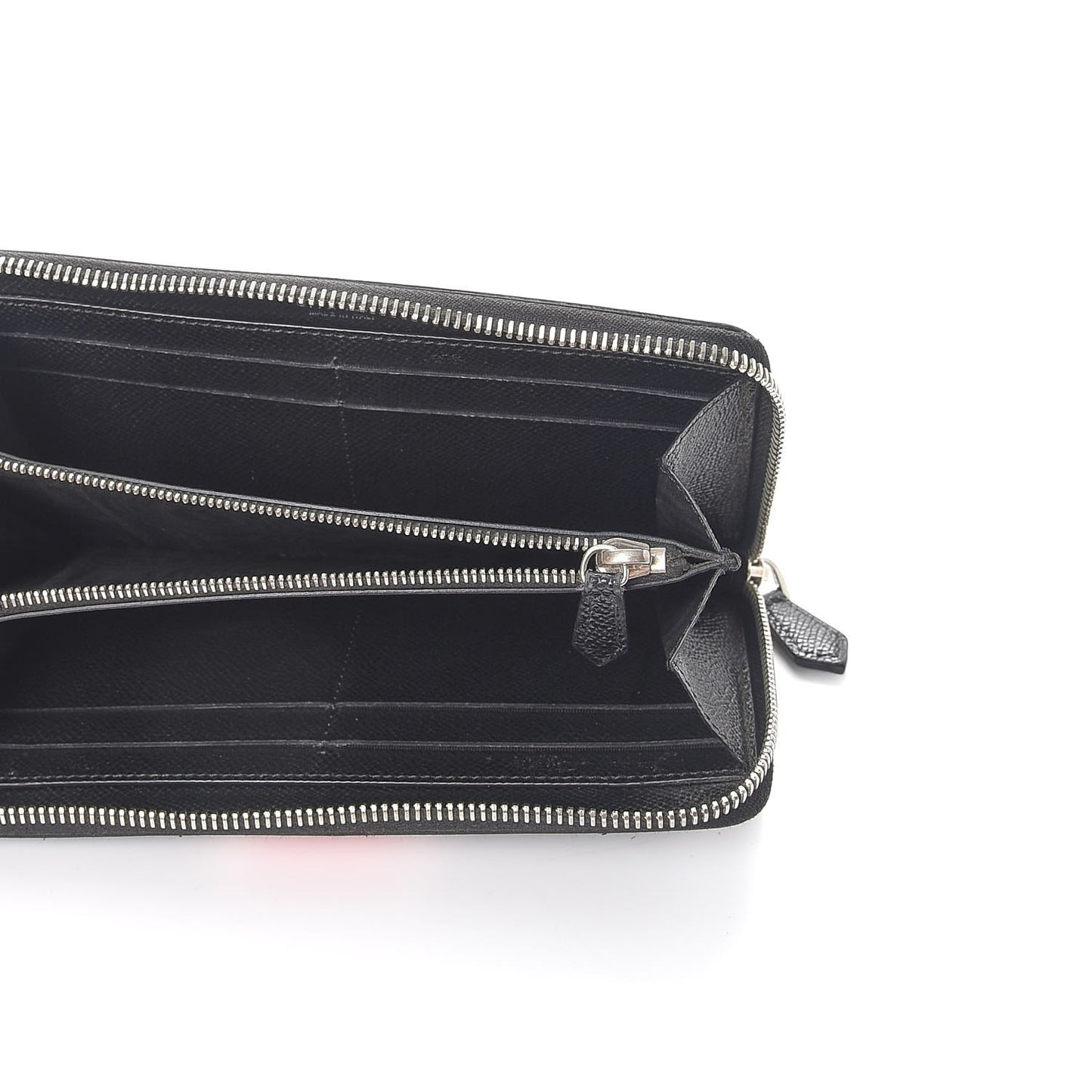 Textured Coated Canvas 17 Print Travel Zipped Wallet Black
