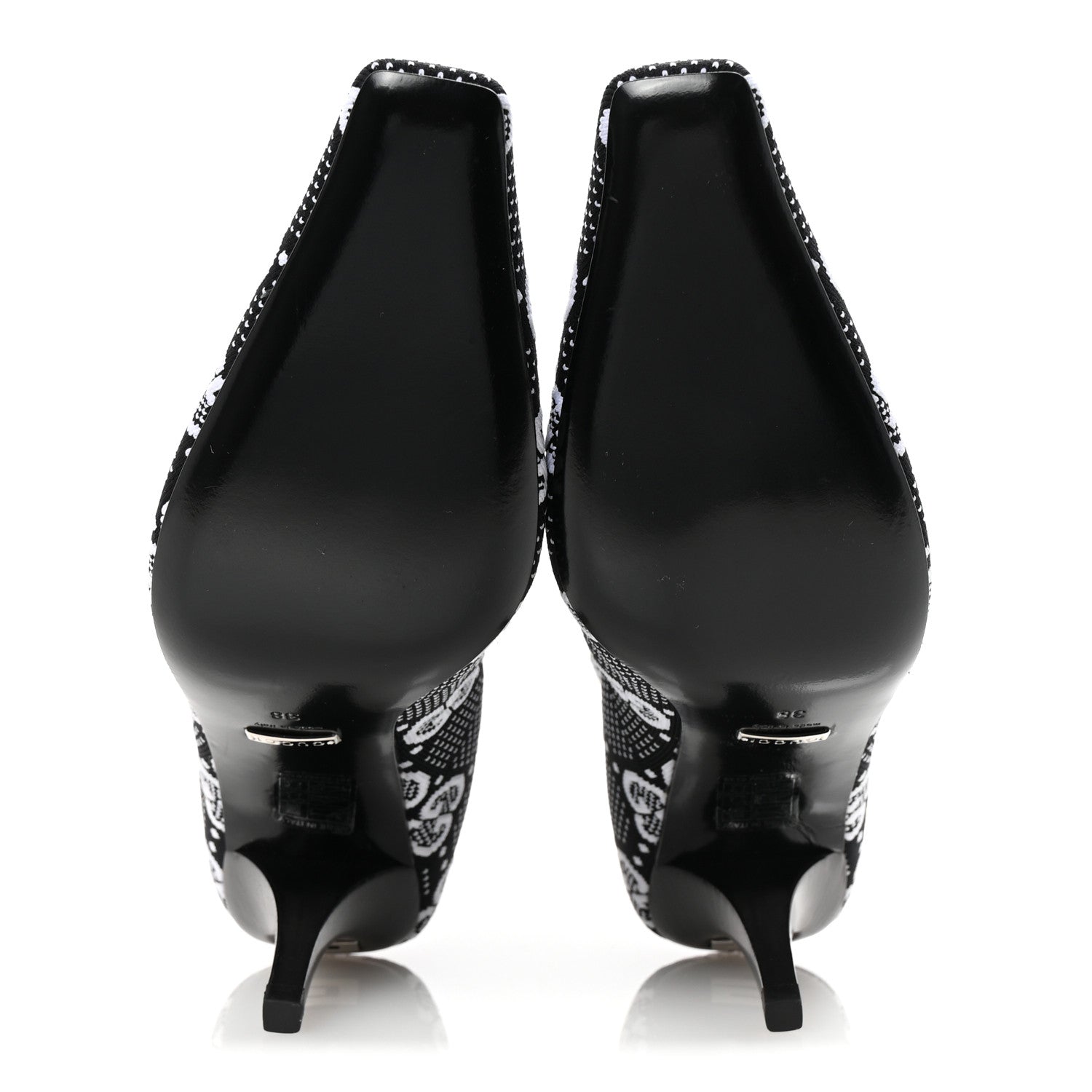 Gucci Technical Jersey Knit GG Monogram Square G 75mm Ankle Boots 38 Black Great White 6 of 9