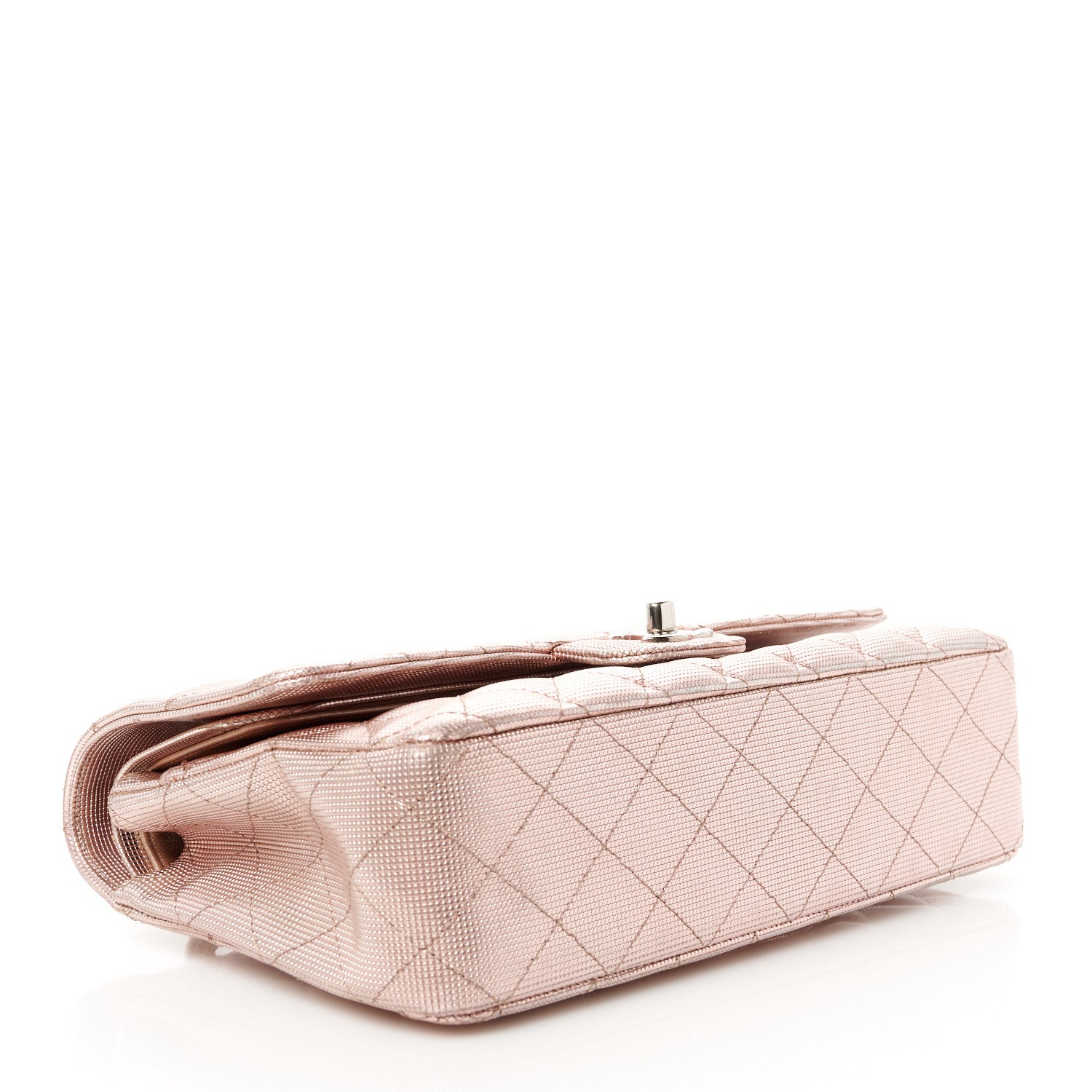 Chanel Metallic Calfskin Pixel Effect Medium Double Flap Pinky Gold 4 of 11