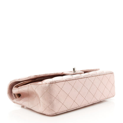 Chanel Metallic Calfskin Pixel Effect Medium Double Flap Pinky Gold 4 of 11