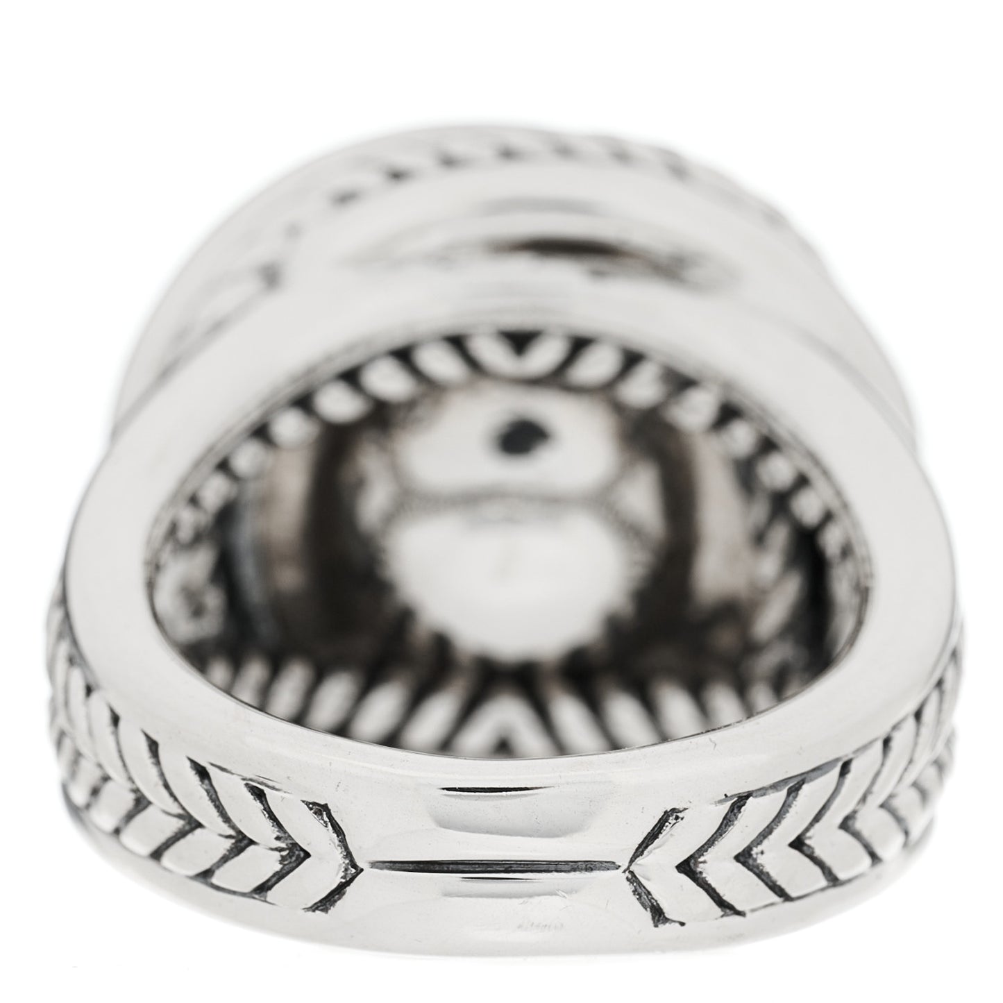 Sterling Silver Diamond Pearl 10mm Crossover Ring 52 6