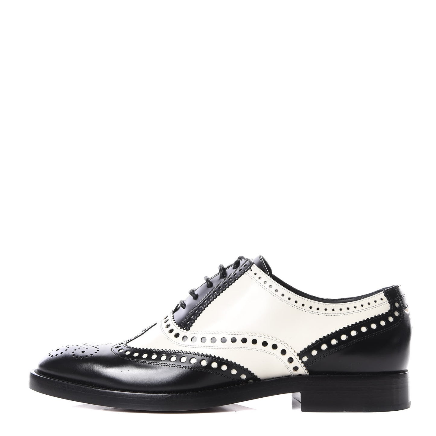 Calfskin Diorunit Oxford Flats 38.5 Black White