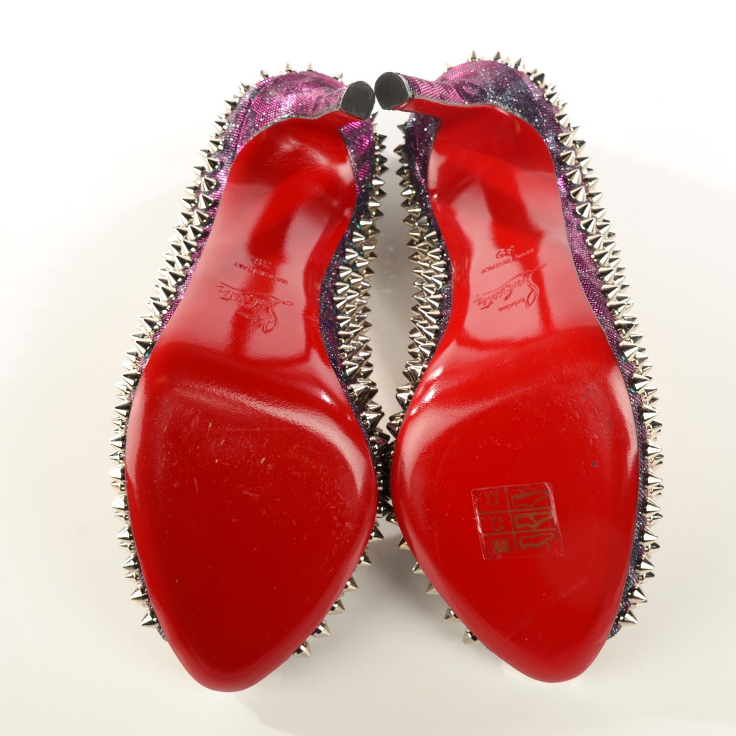 Metallic Lame Peep Spikes 120 Platform Peep Toe Pumps 39 Turquoise Violet Silver