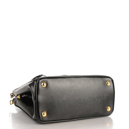 Prada Saffiano Vernice Mini Galleria Double Zip Tote Black 4 of 8