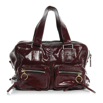 Chloe Crinkled Patent Betty Shoulder Bag Burgundy 1 of 7