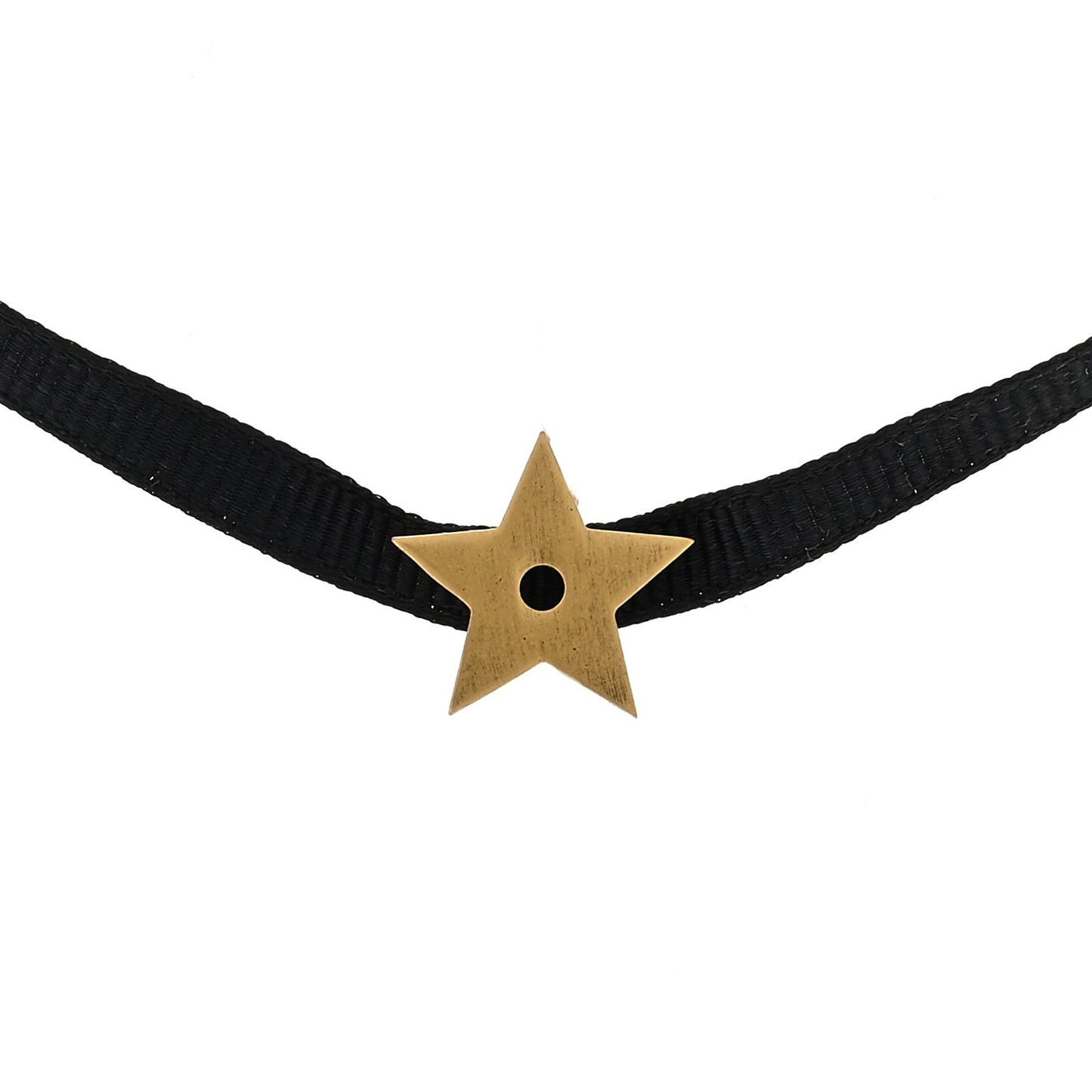 Grosgrain Ribbon Star Choker Necklace Black