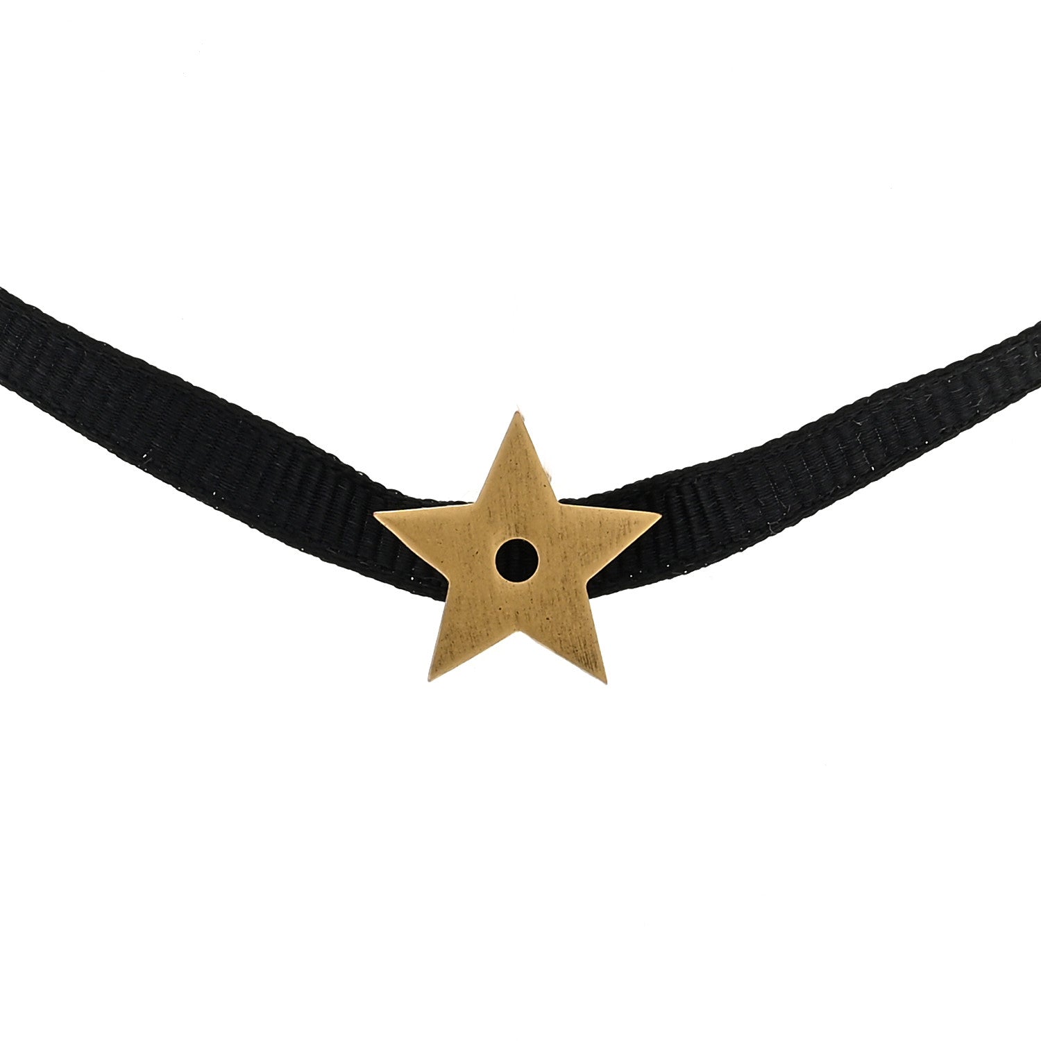 Christian Dior Grosgrain Ribbon Star Choker Necklace Black 1 of 4