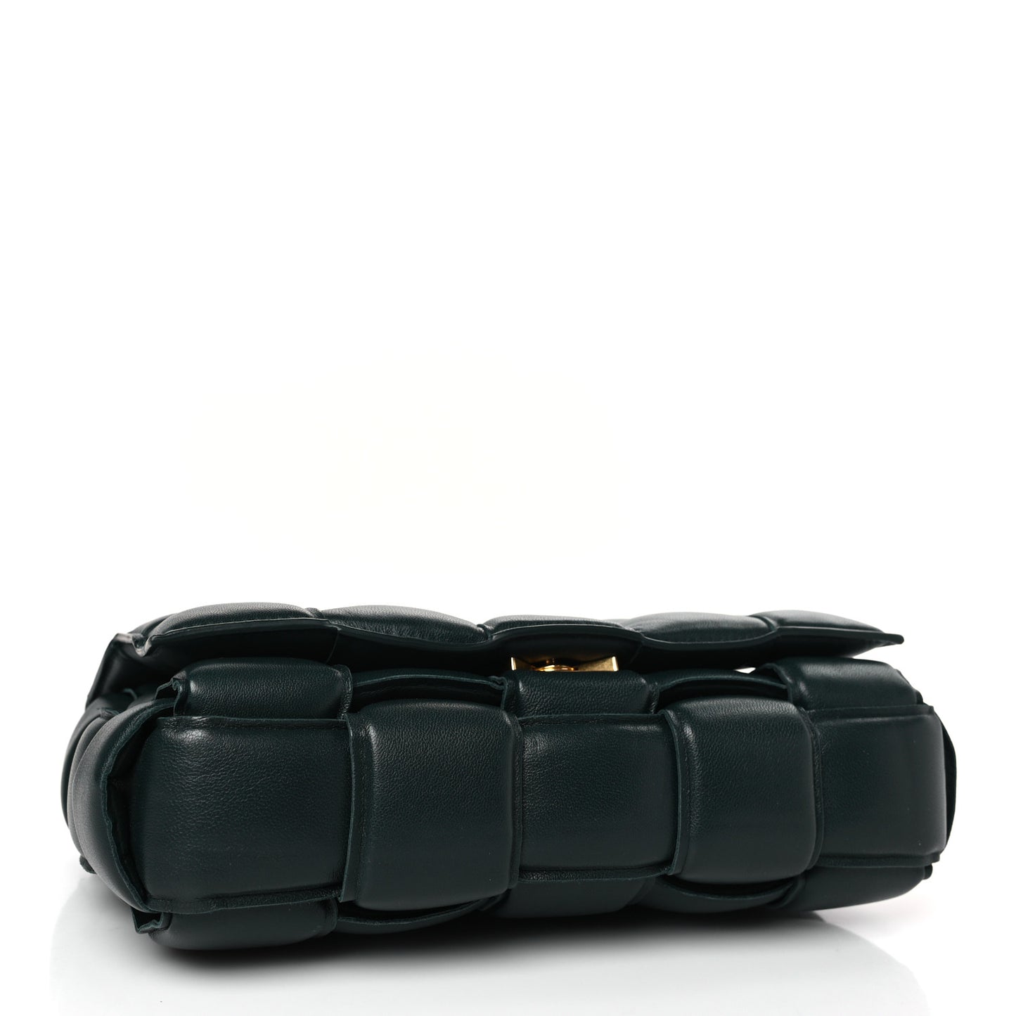 Lambskin Maxi Intreccio Padded Chain Cassette Crossbody Bag Raintree