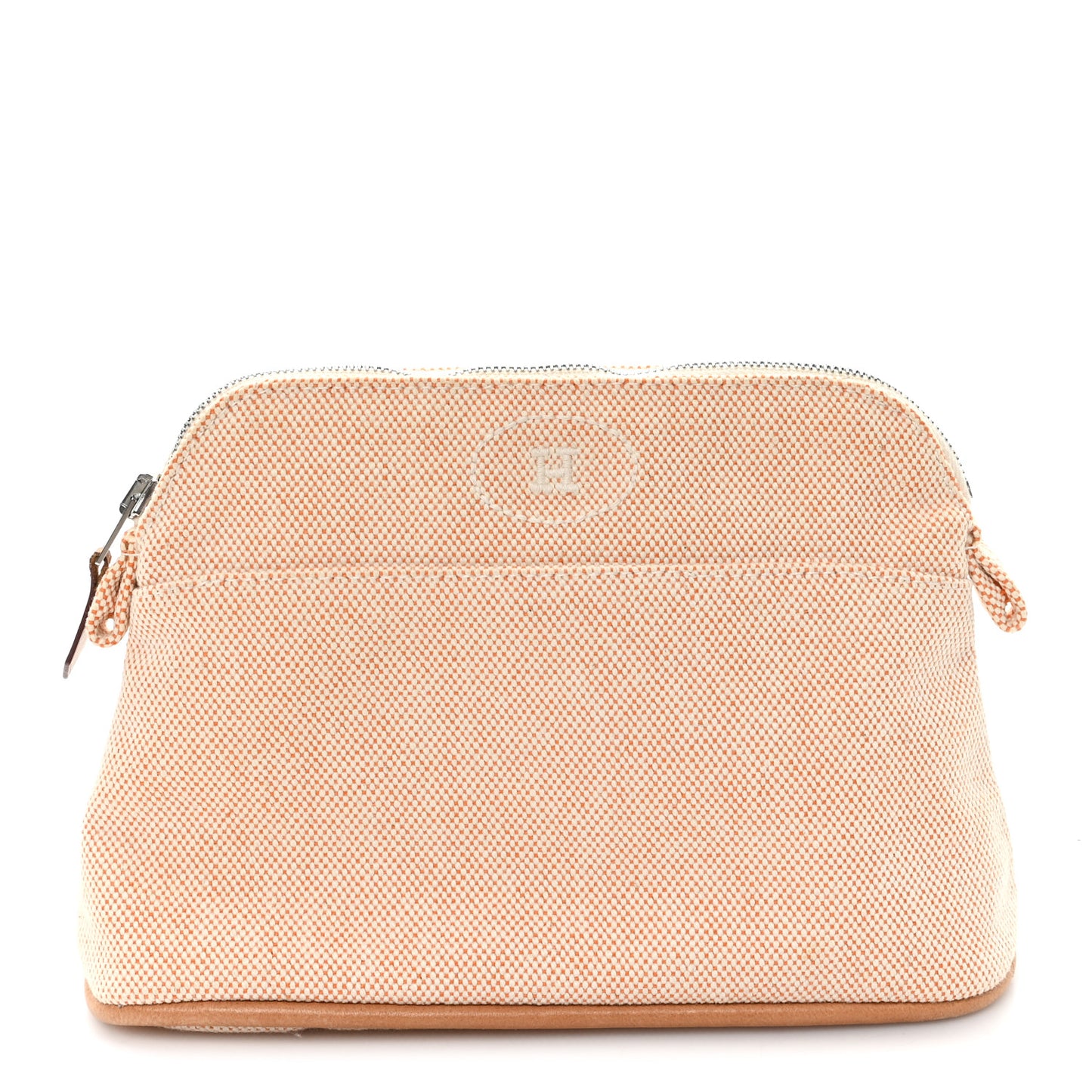 Cotton Canvas Mini Bolide Travel Cosmetic Pouch Orange