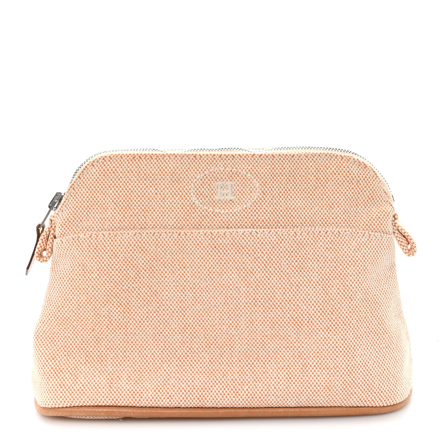 Hermes Cotton Canvas Mini Bolide Travel Cosmetic Pouch Orange 1 of 7