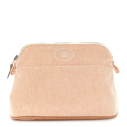 Hermes Cotton Canvas Mini Bolide Travel Cosmetic Pouch Orange 1 of 7