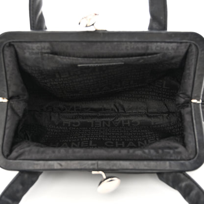 Chanel Lambskin Kiss Lock Frame Bag Black 5 of 10
