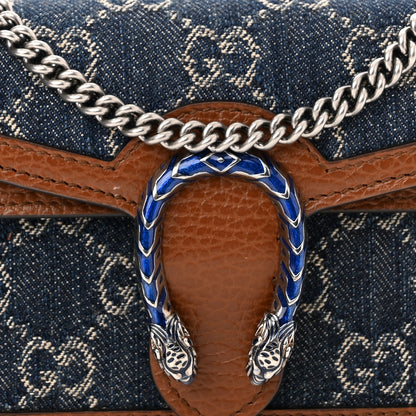 Gucci New Denim GG Monogram Dollar Calfskin Enamel Super Mini Dionysus Shoulder Bag Blue Tea Cuir Epilog Electric Blue 7 of 9