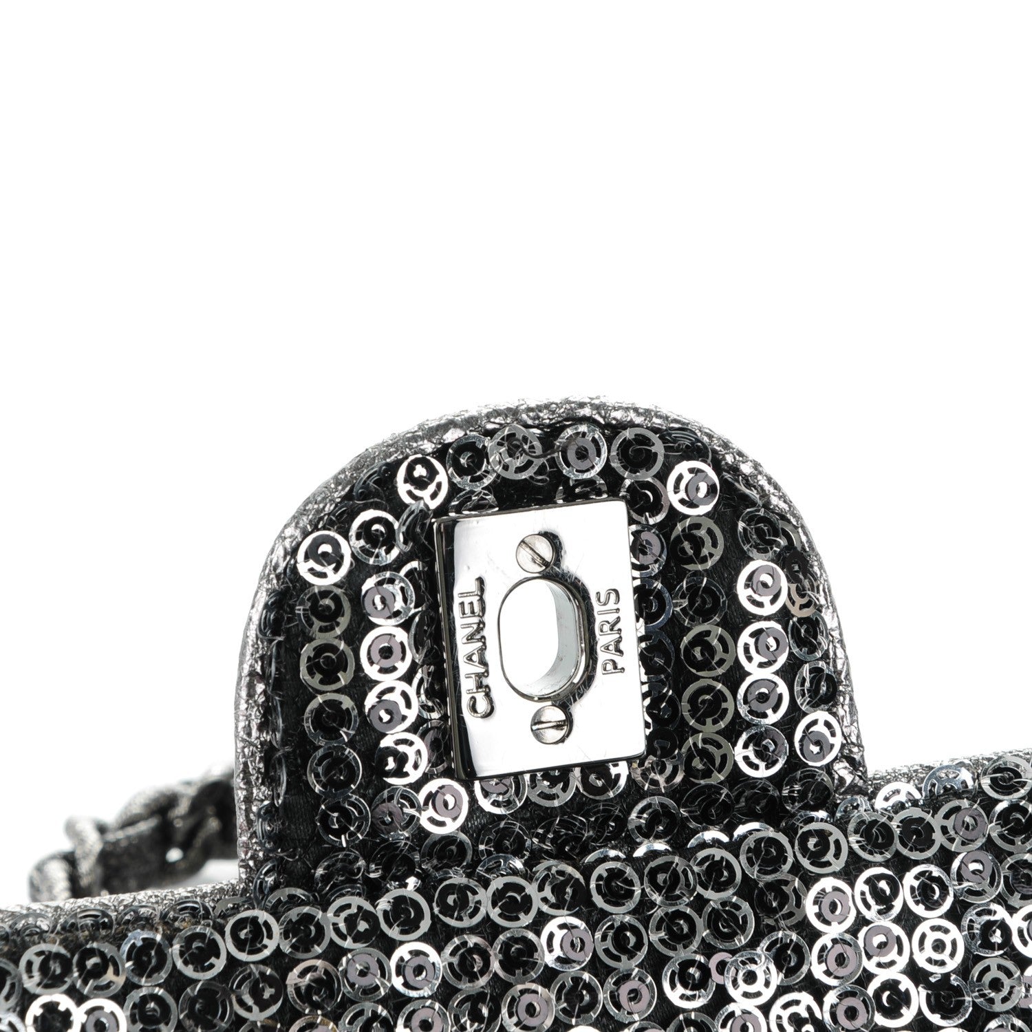 Chanel Sequin East West Flap Dark Silver 6 of 9