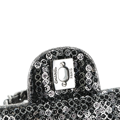 Chanel Sequin East West Flap Dark Silver 6 of 9
