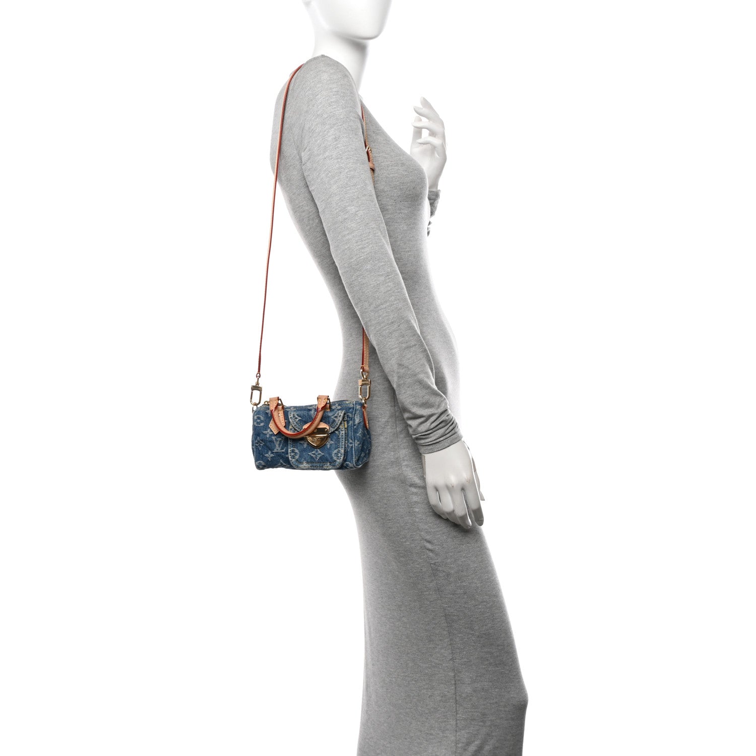 Louis Vuitton Monogram Denim Nano Speedy Blue 2 of 10