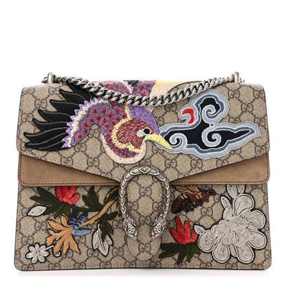 Gucci GG Supreme Monogram Embroidered Medium Dionysus Shoulder Bag Taupe 1 of 15