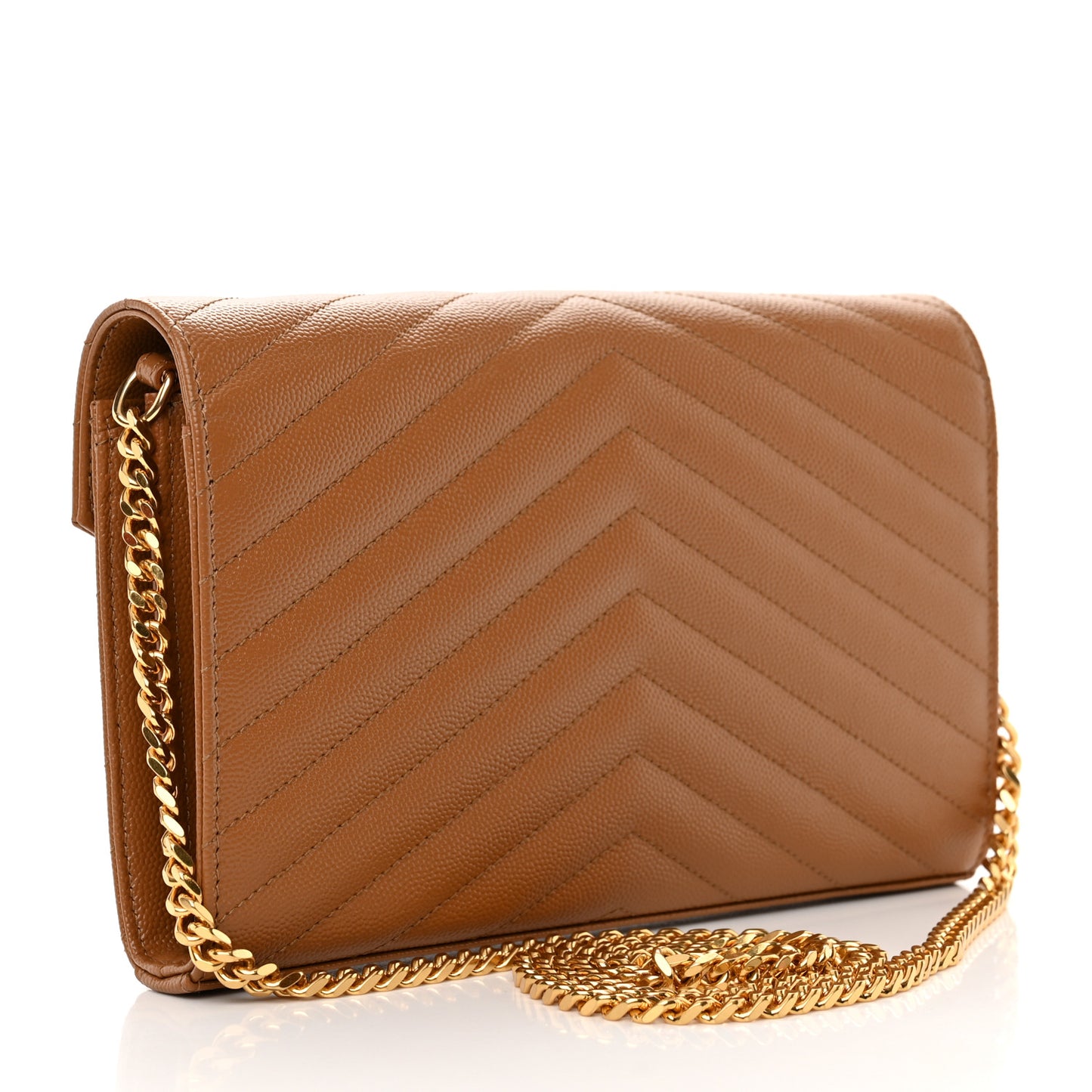 Grain De Poudre Matelasse Chevron Cassandre Chain Wallet Cork