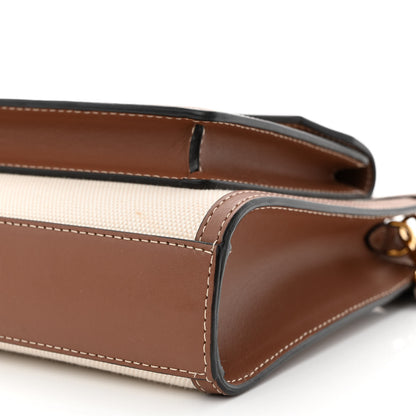 Burberry Canvas Smooth Calfskin Two Tone Mini Pocket Bag Natural Malt Brown 11 of 13