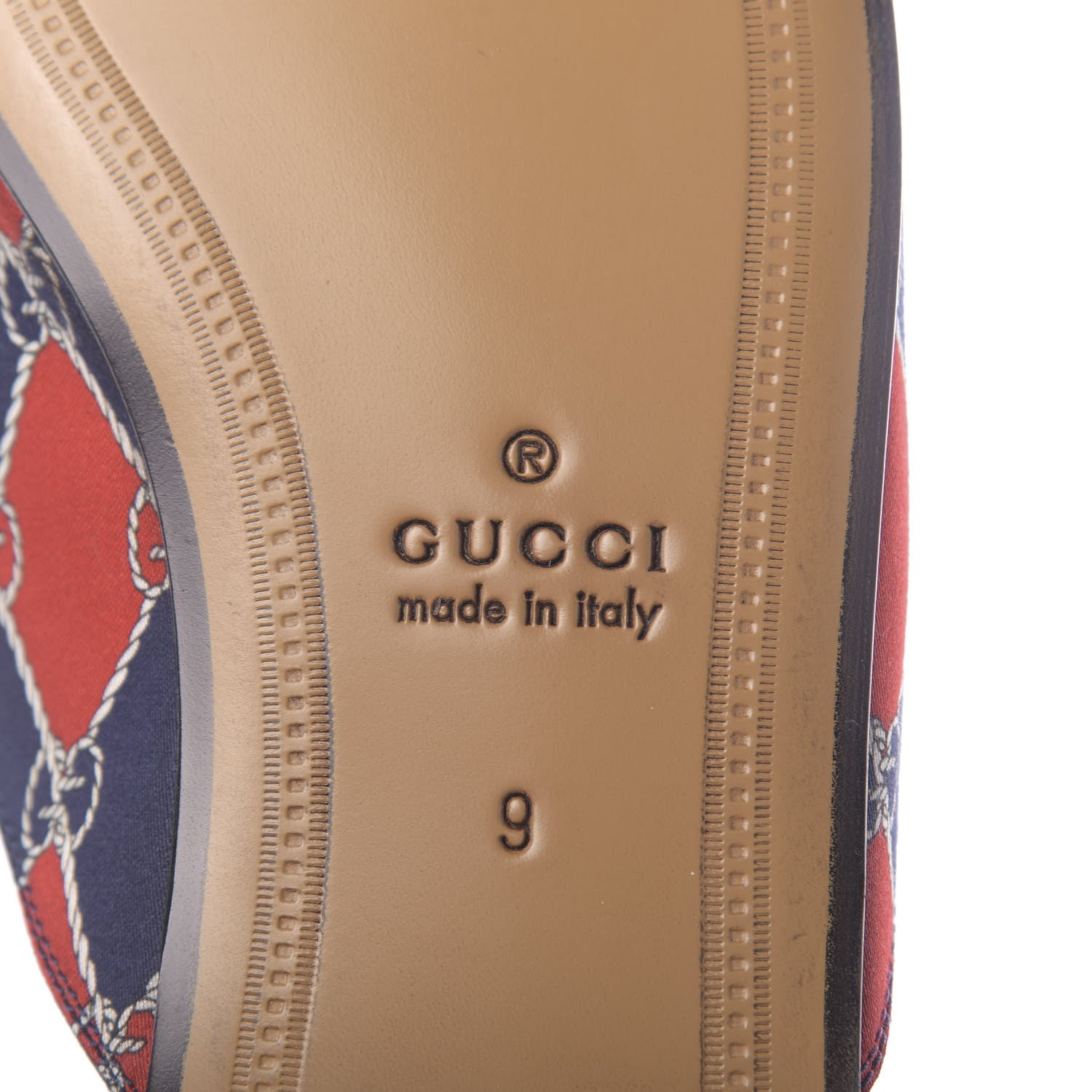 Gucci Mini GG Rhombus Chain Mens Princetown Slippers 9 Royal Bleuett Red 8 of 9