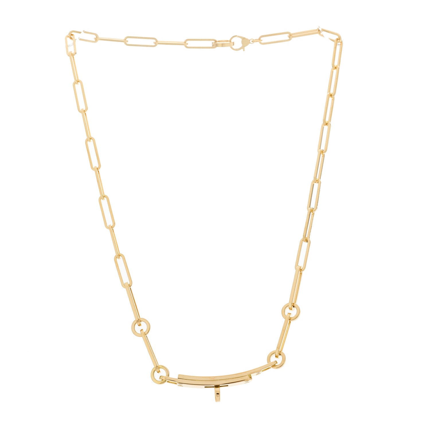Hermes 18K Yellow Gold Diamond Kelly Chaine Choker Necklace 3 of 6