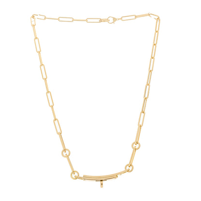 Hermes 18K Yellow Gold Diamond Kelly Chaine Choker Necklace 3 of 6