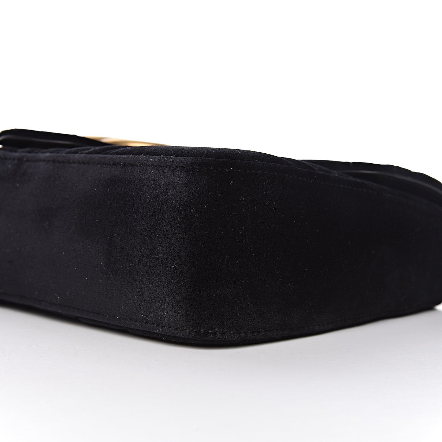 Velvet Matelasse Medium GG Marmont Shoulder Bag Black