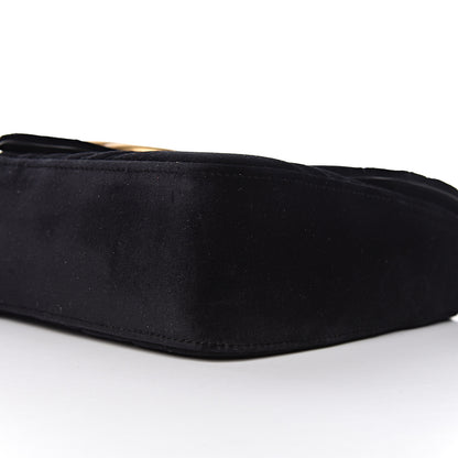 Gucci Velvet Matelasse Medium GG Marmont Shoulder Bag Black 9 of 12