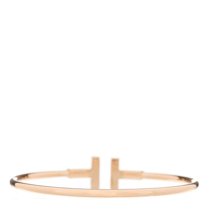 Tiffany 18K Rose Gold Diamond Mother of Pearl T Wire Bracelet 2 of 3