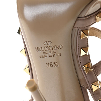 Valentino Garavani Patent Nappa Rockstud Ankle Strap 100mm Pumps 36.5 Poudre 9 of 9