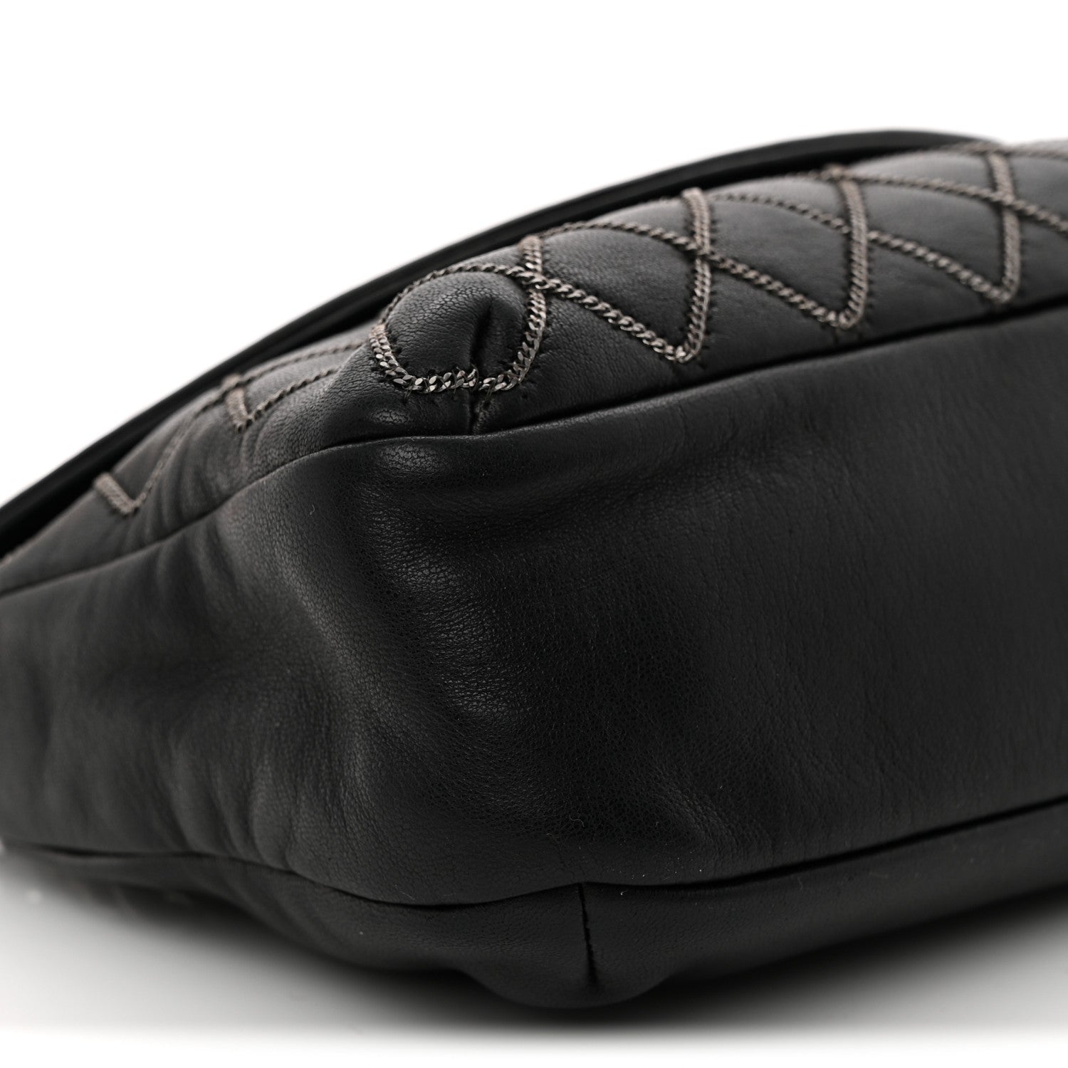 Chanel Lambskin Chain Stitch Clutch Black 9 of 12