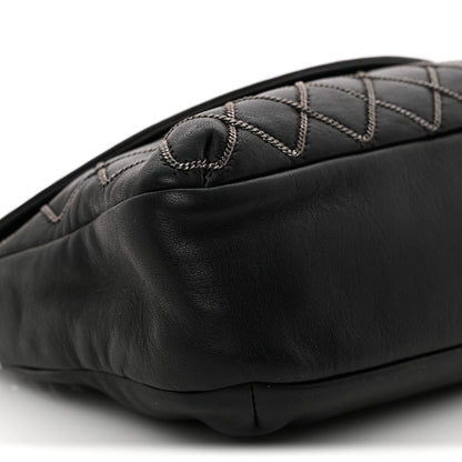 Chanel Lambskin Chain Stitch Clutch Black 9 of 12